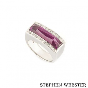 Stephen Webster 18k White Gold Crystal Haze Ruby and Diamond Ring